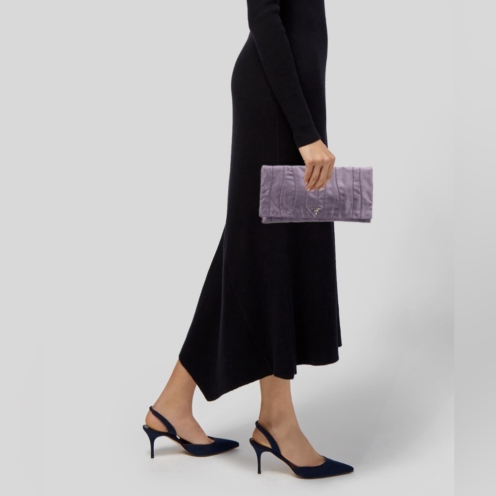 Prada Raso Stripes Clutch - Picture 6 of 6